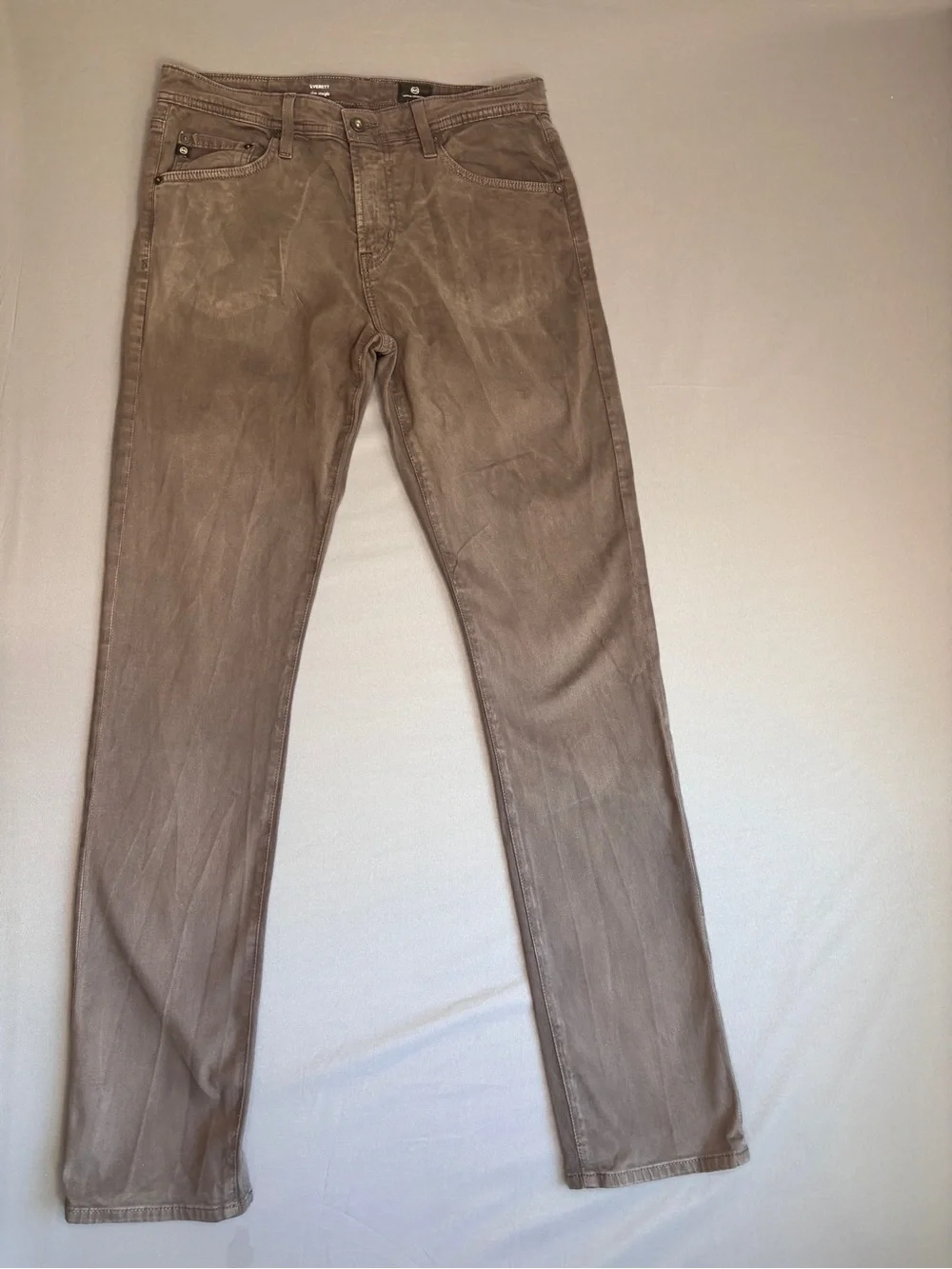 AG Adriano Goldschmied Everett Slim Straight Brown Jeans Men's 32x34 Stretch